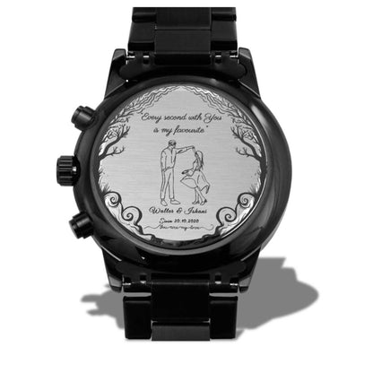 Custom Engraved Watch for Him – Personalize with Love & Luxury LED Wooden Box.