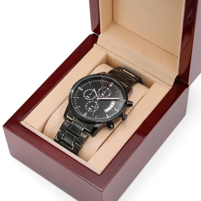 Custom Engraved Watch for Him – Personalize with Love & Luxury LED Wooden Box.