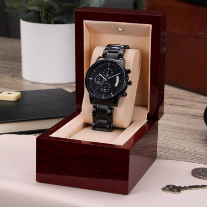 Custom Engraved Watch for Him – Personalize with Love & Luxury LED Wooden Box.