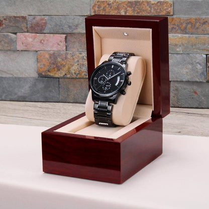 Custom Engraved Watch for Him – Personalize with Love & Luxury LED Wooden Box.