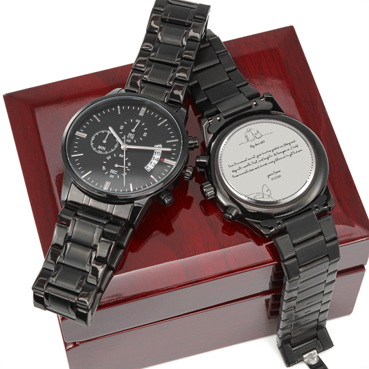 Custom Engraved Watch for Him – Personalize with Love & Luxury LED Wooden Box.